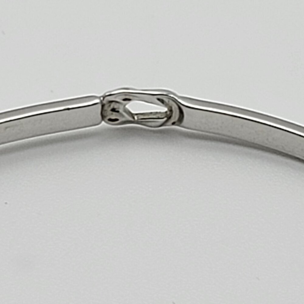 Monet Silver Tone Knot Accent Bangle Bracelet 7.75 Inch Minimalist Modernist - Picture 4 of 7
